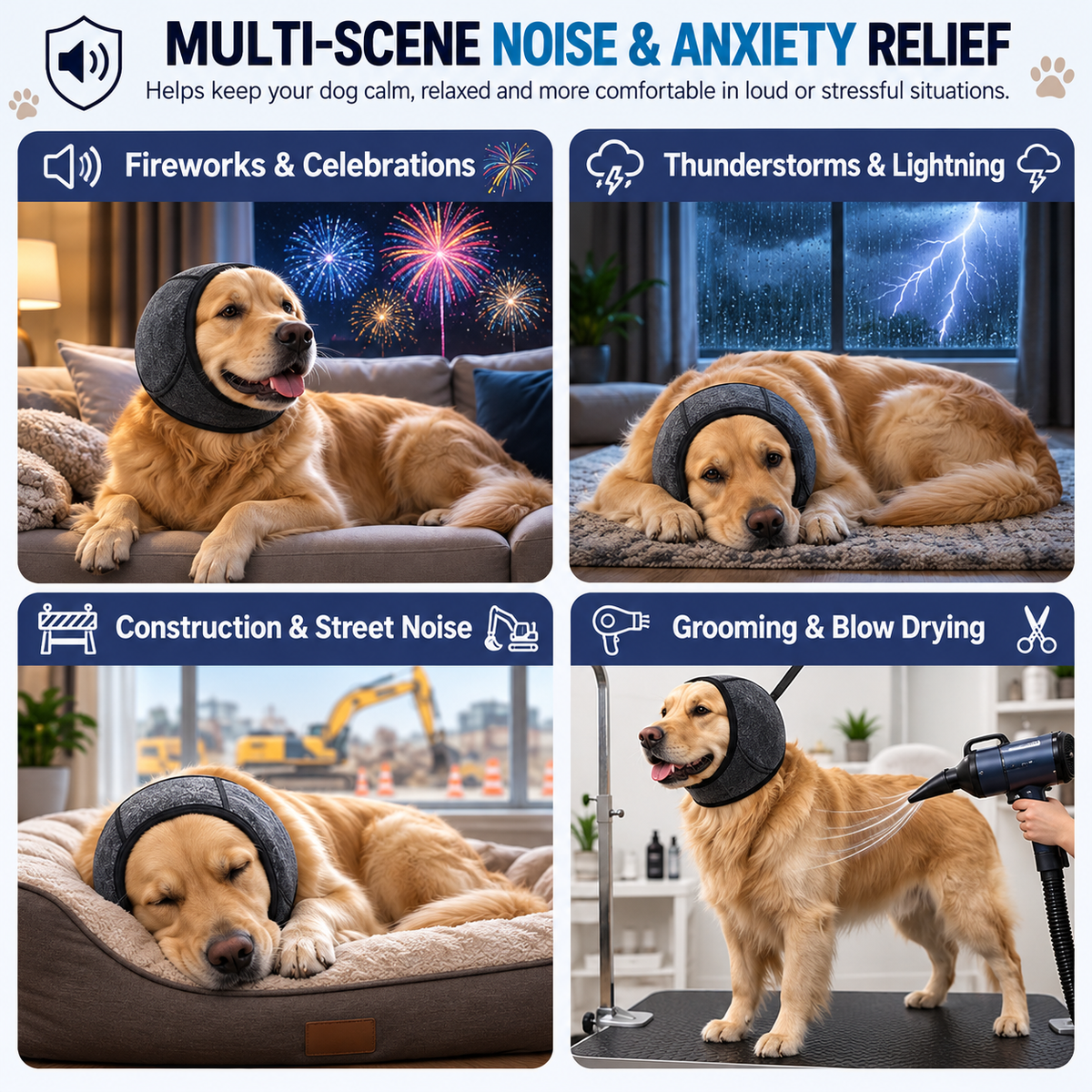 PawHush™ - Dog Ear Muffs & Calming Wrap